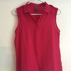 Collared hot pink sleeveless